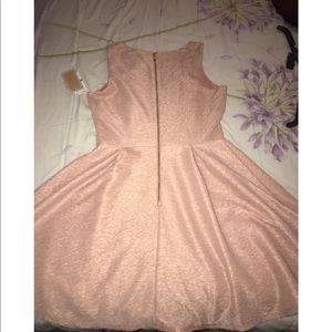 Fit and flare blush pink dress